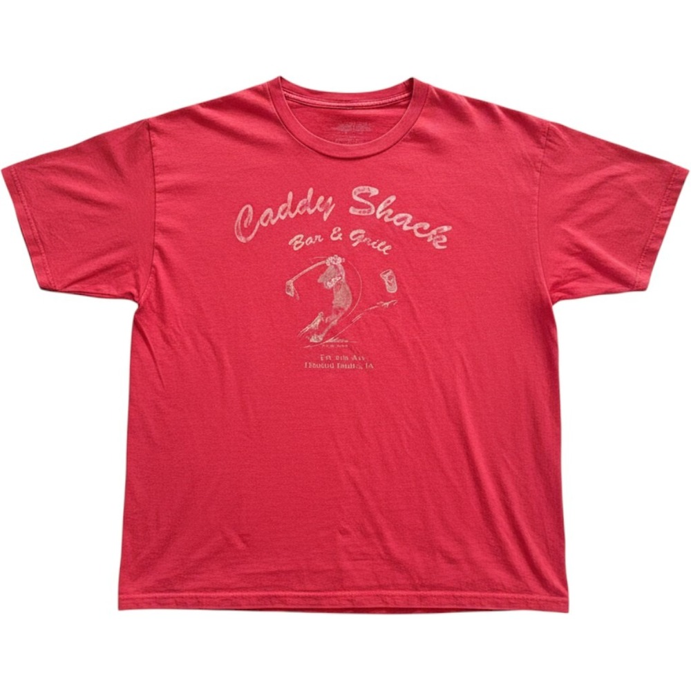 Caddy Shack Bar & Grill Graphic T-Shirt Mens XL Red Short Sleeve Iowa Golf Tee